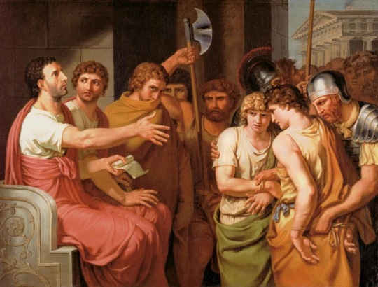 Johann H.W. Tischbein: Brutus entdeckt die Namen seiner Söhne ....