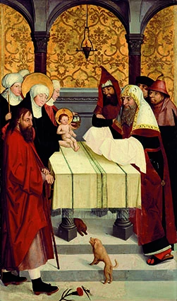 Meister mit der Nelke, Bern: Darbringung Christi im Tempel