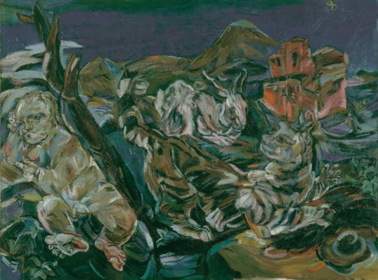 Oskar Kokoschka: Stilleben mit Putto und Kaninchen